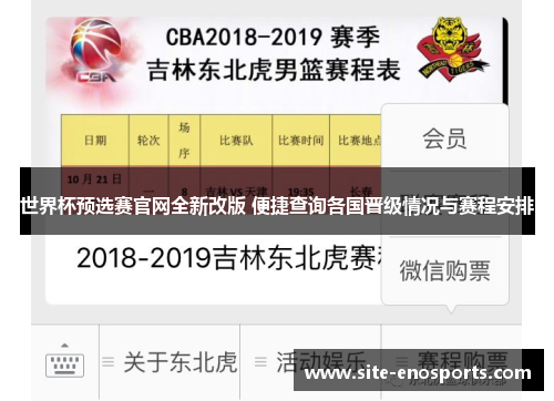 世界杯预选赛官网全新改版 便捷查询各国晋级情况与赛程安排