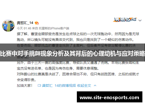 比赛中对手挑衅现象分析及其背后的心理动机与应对策略
